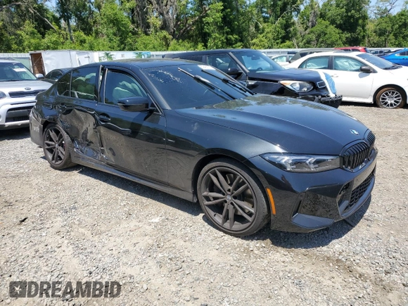 2023 BMW 3 Series 330i with VIN 3MW69FF0XP8D11104, listed as a Copart auction lot 52456275 with 0 mi miles and Salvage Title. Bid and sale history available at carsss.com. Image 4.
