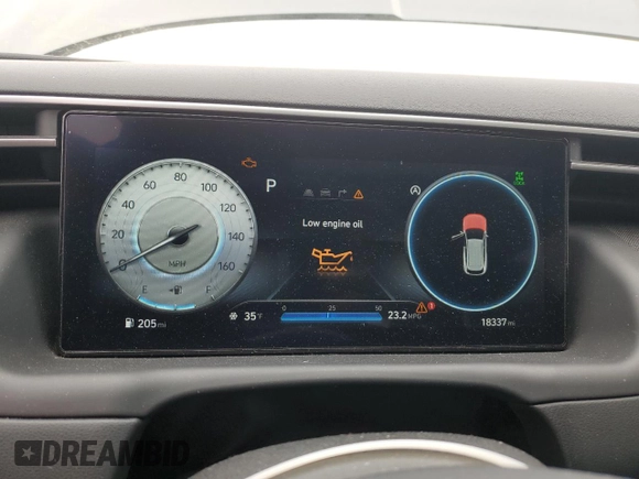 2023 Hyundai Tucson Limited with VIN 5NMJECAE7PH237810, listed as a Copart auction lot 46398795 with 18,337 mi miles and Salvage Title. Bid and sale history available at DreamBid. Image 9.