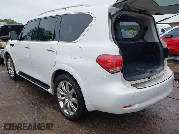 2014 Infiniti QX80 with VIN JN8AZ2NEXE9062068, listed as a IAAI auction lot 42378512 with 235,256 mi miles and . Bid and sale history available at DreamBid. Image 3.