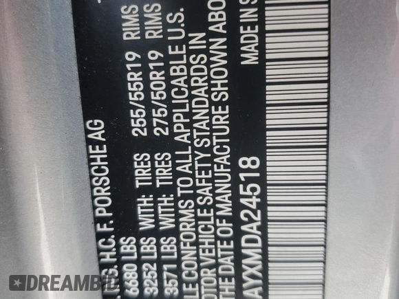 2021 Porsche Cayenne E-Hybrid with VIN WP1AE2AYXMDA24518, listed as a Copart auction lot 63158455 with Not provided miles and Salvage title. Bid and sale history available at DreamBid. Image 14.