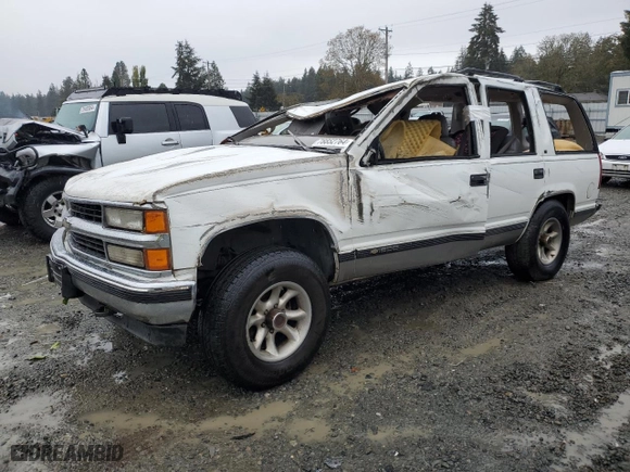 1997 Chevrolet Tahoe with VIN 1GNEK13R3VJ327002, listed as a Copart auction lot 78852764 with 193,641 mi miles and Salvage Title. Bid and sale history available at carsss.com. Image 1.