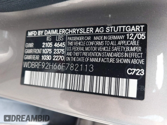 2006 Mercedes-Benz C 280 Luxury с VIN WDBRF92H66F782113, выставлен на аукционе IAAI как лот 42389922 с пробегом 112 367 миль миль и . История ставок и продаж доступна на DreamBid. Изображение 9.