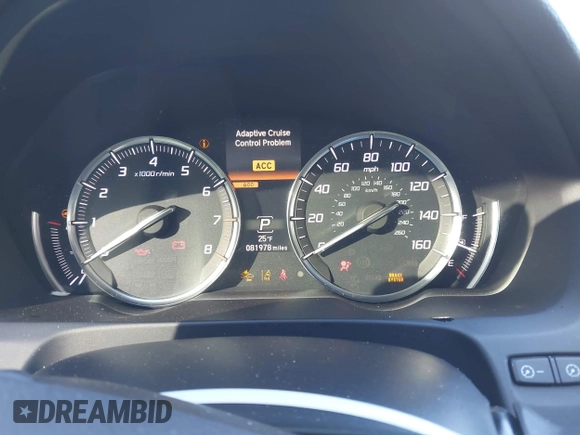2019 Acura TLX w/Advance Pkg with VIN 19UUB3F89KA003858, listed as a IAAI auction lot 41271443 with 81,978 mi miles. Bid and sale history available at carsss.com. Image 7.