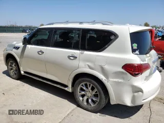 2012 Infiniti QX56 8-passenger with VIN JN8AZ2NDXC9715034, listed as a Copart auction lot 52148395 with 227,943 mi miles and Salvage title. Bid and sale history available at DreamBid. Image 2.