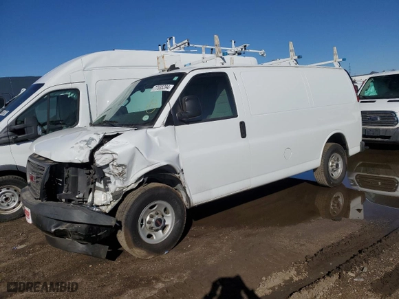 2017 GMC Savana Cargo Van with VIN 1GTW7AFFXH1102600, listed as a Copart auction lot 75233954 with 180,467 mi miles and Salvage Title. Bid and sale history available at carsss.com. Image 1.