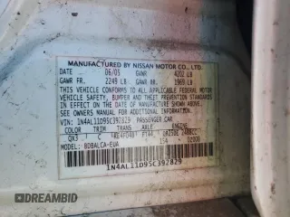 2005 Nissan Altima 2.5 S with VIN 1N4AL11D95C392829, listed as a Copart auction lot 52575945 with 197,047 mi miles and Salvage Title. Bid and sale history available at carsss.com. Image 12.