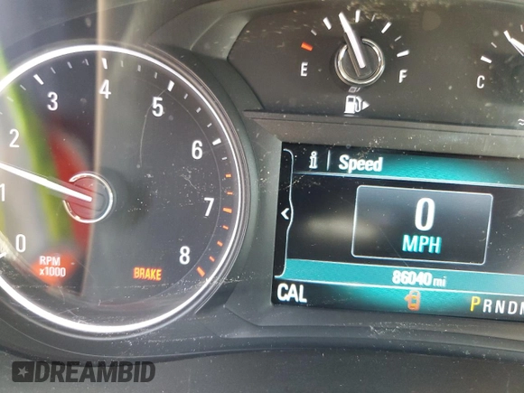 2017 Buick Encore Preferred with VIN KL4CJESB7HB044836, listed as a Copart auction lot 62586205 with 86,040 mi miles and Salvage title. Bid and sale history available at DreamBid. Image 9.