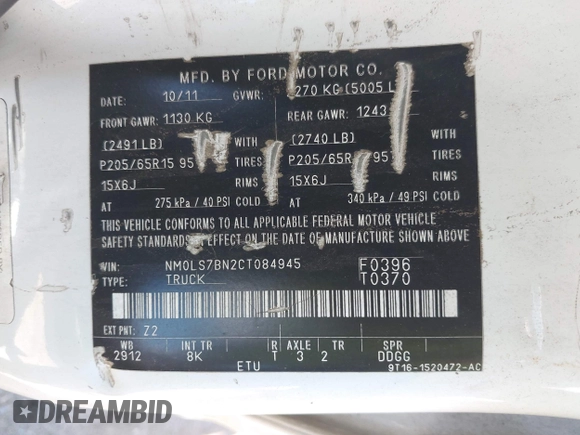 2012 Ford Transit Connect XLT с VIN NM0LS7BN2CT084945, выставлен на аукционе IAAI как лот 42797624 с пробегом 152 292 миль миль и . История ставок и продаж доступна на DreamBid. Изображение 9.
