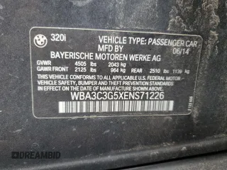 2014 BMW 3 Series 320i xDrive with VIN WBA3C3G5XENS71226, listed as a Copart auction lot 51336305 with 116,541 mi miles and Salvage Title. Bid and sale history available at carsss.com. Image 12.