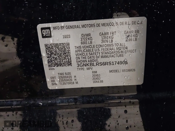 2024 Chevrolet Blazer Premier z VIN 3GNKBLRS6RS174905, wystawiony jako IAAI lot #42225059 z przebiegiem 14 510 mil mil oraz . Historia ofert i sprzedaży dostępna na DreamBid. Obrazek 9.