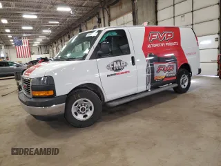 2020 GMC Savana Cargo Van with VIN 1GTW7AFG9L1223393, listed as a Copart auction lot 49453135 with 131,260 mi miles and Salvage Title. Bid and sale history available at carsss.com. Image 1.
