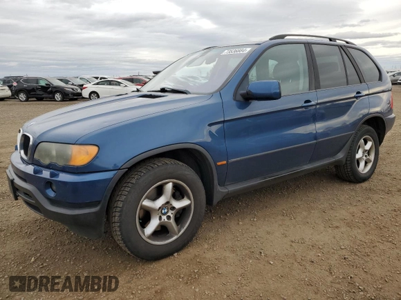 2002 BMW X5 3.0i with VIN 5UXFA53552LH80222, listed as a Copart auction lot 73536884 with 312,697 mi miles and Clean Title. Bid and sale history available at carsss.com. Image 1.