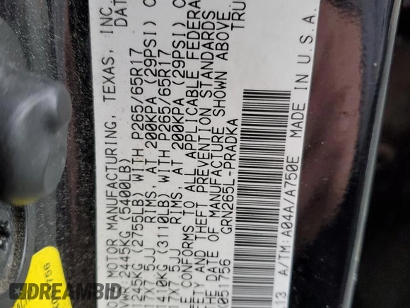 2014 Toyota Tacoma PreRunner with VIN 5TFJU4GN0EX051756, listed as a Copart auction lot 46034355 with 224,700 mi miles and Salvage Title. Bid and sale history available at carsss.com. Image 13.
