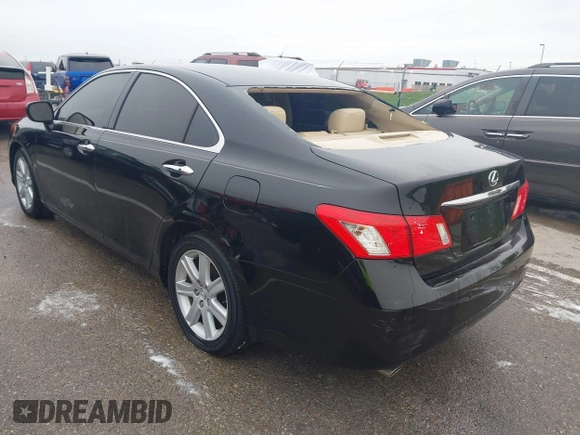 2009 Lexus ES 350 with VIN JTHBJ46G192320347, listed as a IAAI auction lot 41955969 with 140,711 mi miles. Bid and sale history available at carsss.com. Image 3.