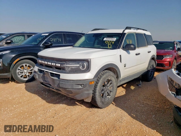 2024 Ford Bronco Sport Big Bend z VIN 3FMCR9B65RRE26624, wystawiony jako Copart lot #56880665 z przebiegiem 41 711 mil mil oraz Szkoda całkowita • Salvage title. Historia ofert i sprzedaży dostępna na DreamBid. Obrazek 1.