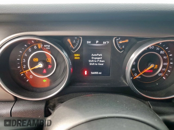 2018 Jeep Wrangler Unlimited Sport with VIN 1C4HJXDG5JW116017, listed as a Copart auction lot 60175975 with 56,055 mi miles and Salvage title. Bid and sale history available at DreamBid. Image 9.