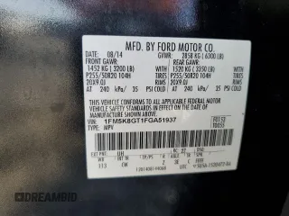 2015 Ford Explorer Sport с VIN 1FM5K8GT1FGA51937, выставлен на аукционе Copart как лот 58720245 с пробегом 111 575 миль миль и Списание • Salvage title. История ставок и продаж доступна на DreamBid. Изображение 13.