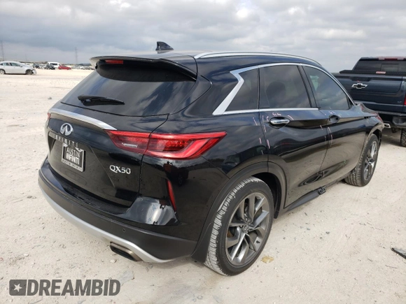 2019 Infiniti QX50 LUXE with VIN 3PCAJ5M17KF139113, listed as a Copart auction lot 68498332 with 42,374 mi miles. Bid and sale history available at carsss.com. Image 3.