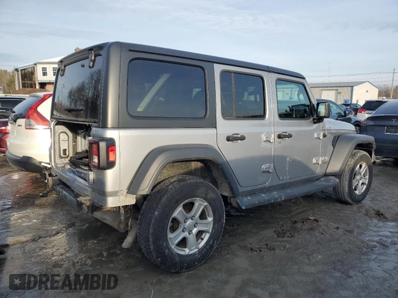 2018 Jeep Wrangler Unlimited Sport z VIN 1C4HJXDN0JW302837, wystawiony jako Copart lot #46253145 z przebiegiem 62 256 mil mil oraz Szkoda całkowita • Salvage title. Historia ofert i sprzedaży dostępna na DreamBid. Obrazek 3.