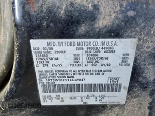 2000 Ford F-350 XL with VIN 1FTSW31F5YEC49047, listed as a Copart auction lot 71756504 with Not Provided miles and Salvage Title. Bid and sale history available at DreamBid. Image 12.