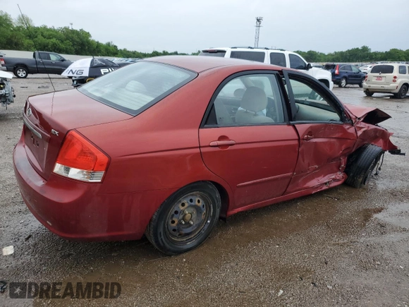 2008 Kia Spectra EX with VIN KNAFE122685584092, listed as a Copart auction lot 55140615 with 217,131 mi miles and Salvage title. Bid and sale history available at DreamBid. Image 3.