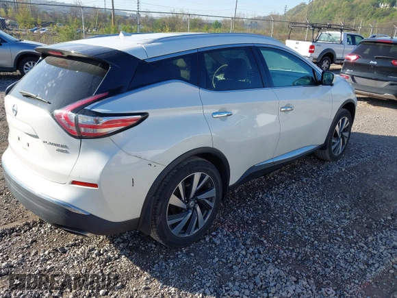2015 Nissan Murano SL with VIN 5N1AZ2MH2FN252782, listed as a IAAI auction lot 42122573 with 129,918 mi miles and . Bid and sale history available at DreamBid. Image 4.