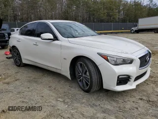 2016 Infiniti Q50 with VIN JN1EV7AR7GM346324, listed as a Copart auction lot 45091635 with 92,050 mi miles and Salvage Title. Bid and sale history available at DreamBid. Image 4.