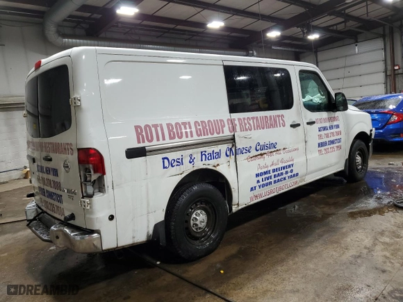 2013 Nissan NV S with VIN 1N6BF0KM2DN108326, listed as a Copart auction lot 49630795 with NaN miles and Salvage Title. Bid and sale history available at carsss.com. Image 3.