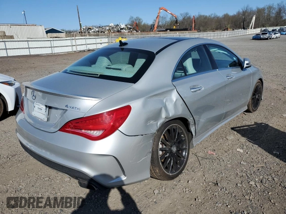 2015 Mercedes-Benz CLA 250 with VIN WDDSJ4GB8FN184304, listed as a Copart auction lot 53331265 with 101,096 mi miles and Salvage Title. Bid and sale history available at DreamBid. Image 3.