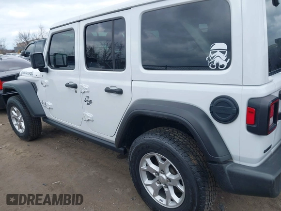 2021 Jeep Wrangler Unlimited Willys Sport with VIN 1C4HJXDG8MW596171, listed as a IAAI auction lot 41856841 with 86,353 mi miles and . Bid and sale history available at DreamBid. Image 15.
