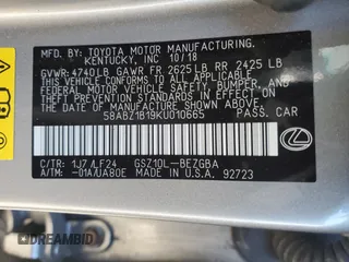 2019 Lexus ES with VIN 58ABZ1B19KU010665, listed as a Copart auction lot 46840835 with 68,587 mi miles and Salvage Title. Bid and sale history available at carsss.com. Image 13.