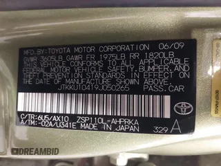 2009 Scion xD with VIN JTKKU10419J050265, listed as a IAAI auction lot 39722026 with 1 mi miles. Bid and sale history available at carsss.com. Image 9.