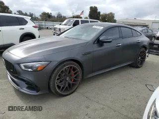 2022 Mercedes-Benz AMG GT with VIN W1K7X5KB1NA051150, listed as a Copart auction lot 42944105 with 46,496 mi miles and Salvage Title. Bid and sale history available at carsss.com. Image 1.