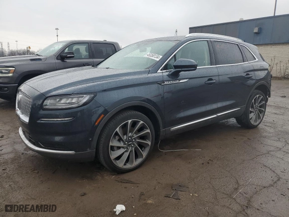 2021 Lincoln Nautilus Reserve with VIN 2LMPJ8K91MBL04836, listed as a Copart auction lot 45358134 with 34,188 mi miles. Bid and sale history available at carsss.com. Image 1.