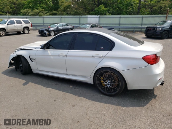 2015 BMW M3 with VIN WBS3C9C50FP804940, listed as a Copart auction lot 55555883 with 102,075 mi miles. Bid and sale history available at carsss.com. Image 2.