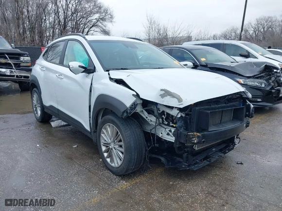 2021 Hyundai Kona SEL with VIN KM8K22AA8MU602483, listed as a IAAI auction lot 41450400 with 34,628 mi miles. Bid and sale history available at carsss.com. Image 1.