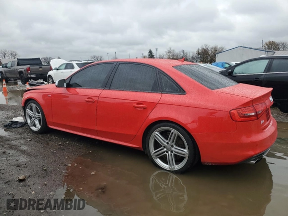 2013 Audi S4 Premium Plus with VIN WAUDGAFL0DA076190, listed as a Copart auction lot 80737894 with 107,369 mi miles and Salvage Title. Bid and sale history available at carsss.com. Image 2.