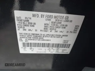 2014 Ford Explorer Sport with VIN 1FM5K8GT2EGB93891, listed as a IAAI auction lot 42636254 with 152,106 mi miles and . Bid and sale history available at DreamBid. Image 9.