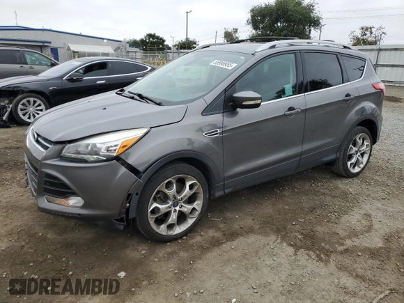 2013 Ford Escape Titanium with VIN 1FMCU0J91DUC35855, listed as a Copart auction lot 55986955 with 159,790 mi miles and Salvage title. Bid and sale history available at DreamBid. Image 1.