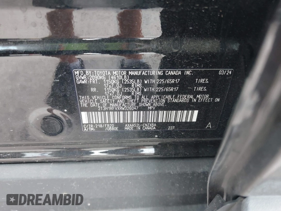 2024 Toyota RAV4 LE with VIN 2T3H1RFVXRW326047, listed as a IAAI auction lot 41935370 with 24,529 mi miles. Bid and sale history available at carsss.com. Image 9.