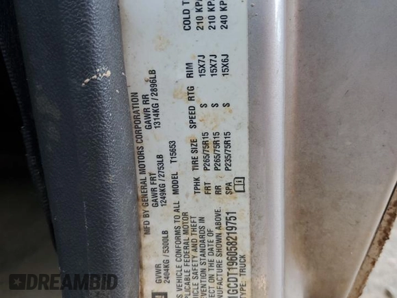2005 Chevrolet Colorado LS Z71 z VIN 1GCDT196058219751, wystawiony jako Copart lot #43018135 z przebiegiem 280 096 mil mil oraz Szkoda całkowita • Salvage title. Historia ofert i sprzedaży dostępna na DreamBid. Obrazek 15.