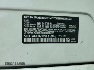 2021 BMW X5 xDrive45e с VIN 5UXTA6C02M9F15948, выставлен на аукционе Copart как лот 51549025 с пробегом 43 170 миль миль и Списание • Salvage title. История ставок и продаж доступна на DreamBid. Изображение 14.