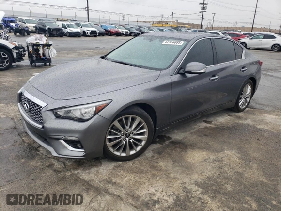 2021 Infiniti Q50 Luxe with VIN JN1EV7BP6MM701895, listed as a Copart auction lot 47854895 with 48,553 mi miles and Salvage title. Bid and sale history available at DreamBid. Image 1.