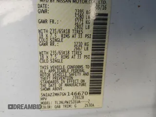 2016 Nissan Murano S z VIN 5N1AZ2MH7GN146670, wystawiony jako Copart lot #54181295 z przebiegiem 104 922 mil mil oraz Szkoda całkowita • Salvage title. Historia ofert i sprzedaży dostępna na DreamBid. Obrazek 13.