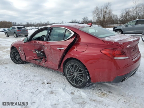2019 Genesis G70 3.3T Advanced with VIN KMTG74LE7KU027279, listed as a Copart auction lot 88321585 with 99,503 mi miles and Salvage Title. Bid and sale history available at carsss.com. Image 2.