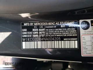 2022 Mercedes-Benz EQS with VIN W1KCG2DB4NA004205, listed as a Copart auction lot 68656364 with 55,188 mi miles and Salvage Title. Bid and sale history available at carsss.com. Image 13.