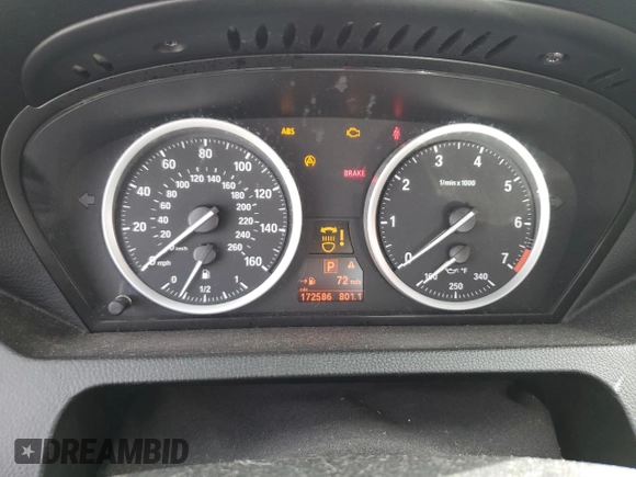 2010 BMW 6 Series 650i with VIN WBAEA5C57ACV93568, listed as a Copart auction lot 45578355 with 172,586 mi miles and Salvage Title. Bid and sale history available at carsss.com. Image 9.