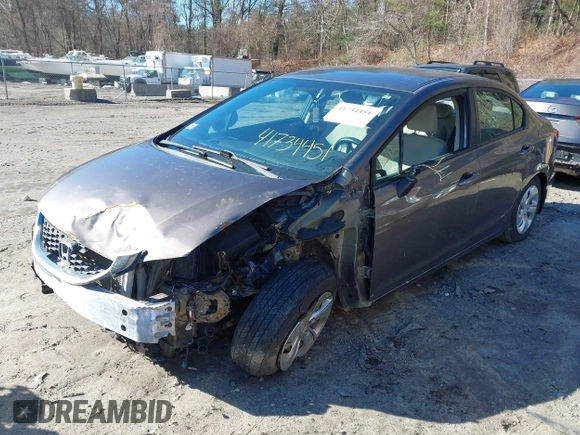 2013 Honda Civic LX with VIN 2HGFB2F59DH598885, listed as a IAAI auction lot 41734451 with 124,453 mi miles and . Bid and sale history available at DreamBid. Image 18.