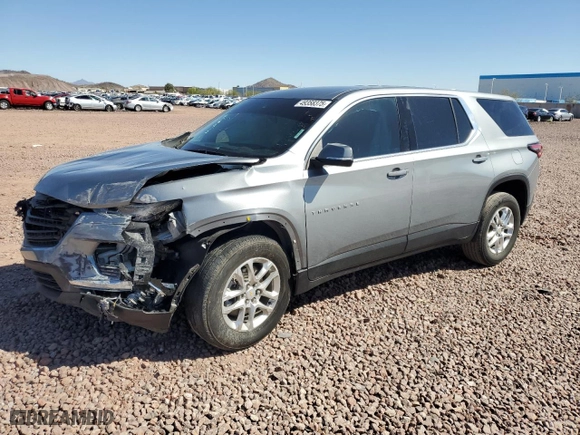2023 Chevrolet Traverse LS with VIN 1GNERFKW1PJ259933, listed as a Copart auction lot 49358375 with 45,202 mi miles and Salvage Title. Bid and sale history available at carsss.com. Image 1.