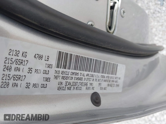 2018 Jeep Compass Trailhawk с VIN 3C4NJDDB7JT451646, выставлен на аукционе IAAI как лот 41909622 с пробегом 118 423 миль миль и . История ставок и продаж доступна на DreamBid. Изображение 9.